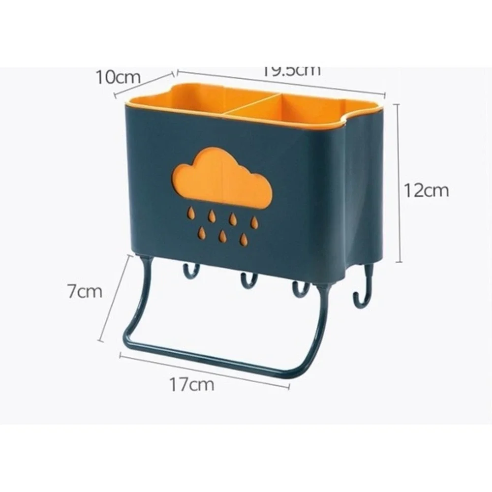 Wall-Mounted Kitchen Organizer Rack with Hooks – Utensil Holder, Knife Storage,‎
